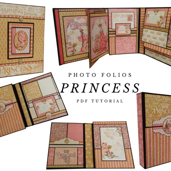 Pack d'albums photo princesse, didacticiel PDF pour mini album, didacticiel album de scrapbooking