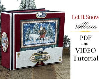 PDF + VIDEO TUTORIAL / Lei It Snow Mini Album Tutorial / Scrapbook Tutorial/Christmas Album