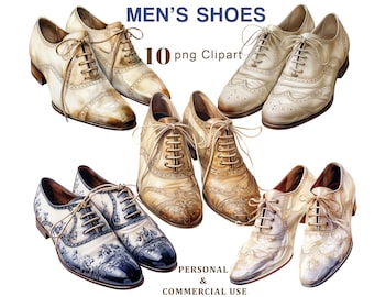 Men's Shoes Clipart, Men's Dress Shoes PNG Clipart, Footwear, Fashion, Loafers, Junk Journal, Scrapbooking, Card Making, Digital Download