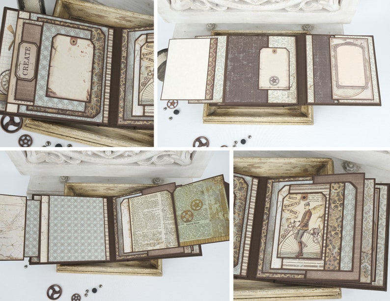 Mini album rapide et facile avec Stamperia Voyages Fantastiques 2 Tutoriel PDF, Tutoriel Scrapbooking image 6