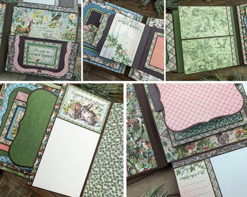 PDF TUTORIAL with Printable Mini Album /Scrapbook Templates / Woodland Friends Mini Album Tutorial / Scrapbook Tutorial image 6