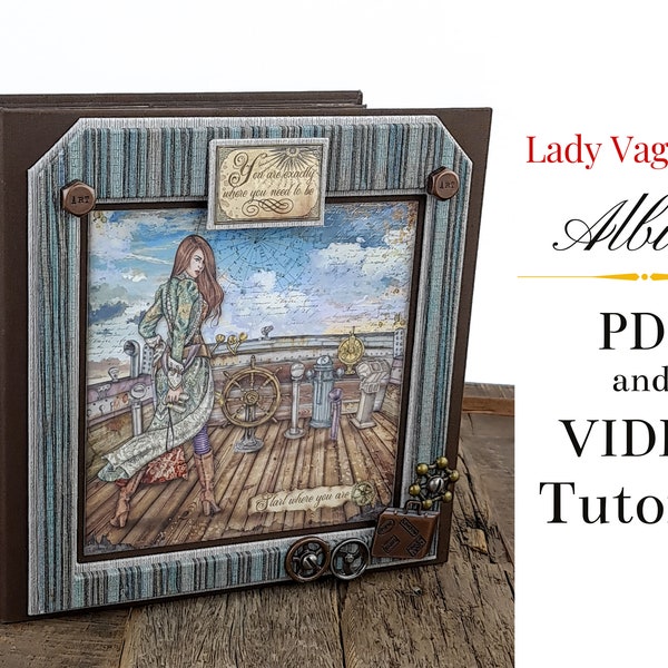 PDF + TUTORIEL VIDEO / Tutoriel Mini Album Lady Vagabond / Tutoriel Scrapbook
