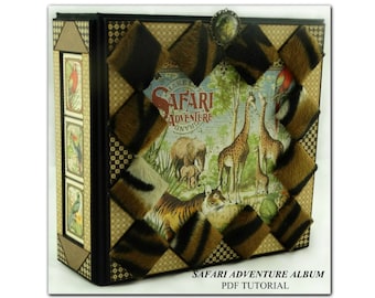 Safari Adventure Mini Album PDF-zelfstudie, Afbeelding 45, Minialbum-zelfstudie, Scrapbook-zelfstudie, Scrapbookalbum-zelfstudie