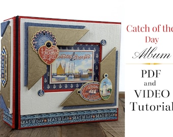 PDF + VIDEO TUTORIAL / Catch Of The Day Mini Album Tutorial / Scrapbook Tutorial