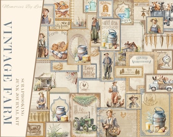 Bauernhof Ephemera Kit, Vintage Bauernhof Journal Kit, Bauernhaus, bedruckbar, Landleben, digitaler Download, Bauernhof druckbar, MemoriesByLea