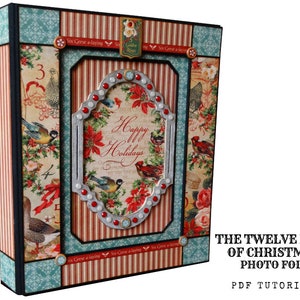 The Twelve Days of Christmas Photo Folio  PDF Tutorial, Mini Album Tutorial, Scrapbook Tutorial, Scrapbook Album PDF Tutorial