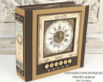 Snel en gemakkelijk Stamperia Voyages Fantastiques mini-album pdf-zelfstudie, plakboek-tutorial