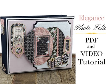 PDF + VIDEO TUTORIAL / Elegance Photo Folio Tutorial / Scrapbook Tutorial/Photo Folio Album