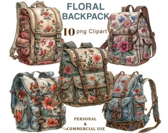 Vintage Mochila Clipart, Mochila de viaje PNG Clipart, Moda, Vacaciones, Viajes, Gráficos para diario basura, Scrapbooking, Descarga digital