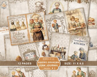 Baking With Grandma Junk Journal Pages #2, Baking Goods, Food, Kitchen, Ephemera, Crafting Kit, Printable, Scrapbook Paper, Digital Download