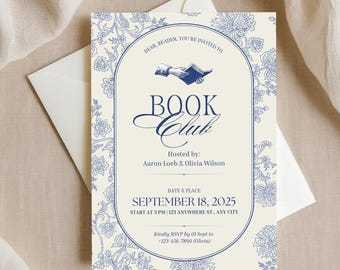 Book Club Invitation Template, Editable on Canva