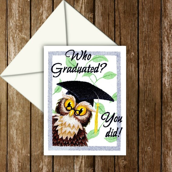 Owl Graduation Card - Etsy