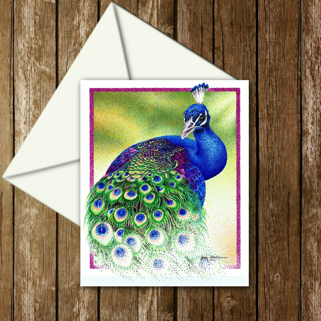 Peacock Greeting Card Etsy