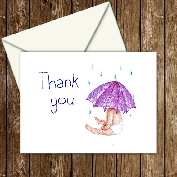 Etsy baby shower thank you sale cards