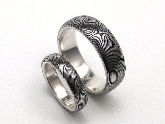 damascus stainless steel wedding bands
