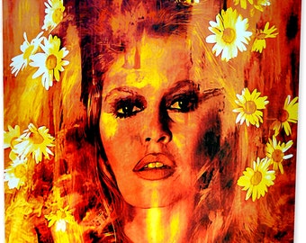 Brigitte Bardo Wall Art Print On Aluminum by Mark Lewis ® - Vibrant Pop Art for Home Decor Titled: (Life Captured)