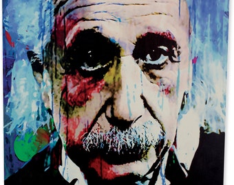 Albert Einstein art print on metal abstract artwork signed print - qt.ae.m by Mark Lewis Art ®