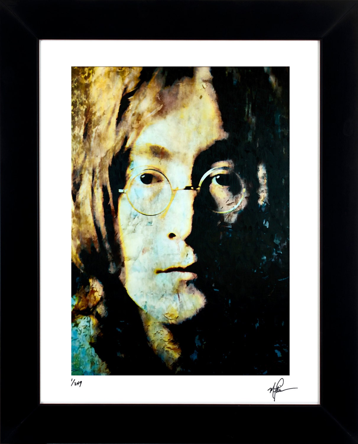 John Lennon Art Print Abstract Artwork Signed Framed Print Art Etsy