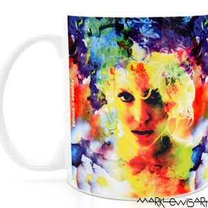 Lady Gaga Coffee Mug signed by Mark Lewis Art ® Collectible Coffee Cup (Lady Gaga Study 1)