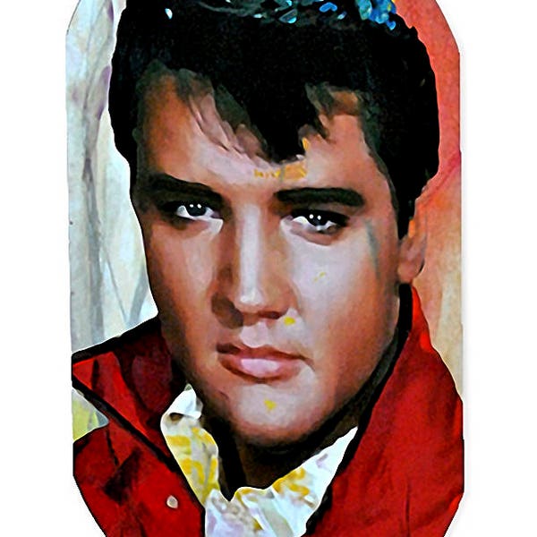 Elvis Presley pendant dog tag necklace keychain plus gift bag - eo-ep-dt by Mark Lewis Art ®