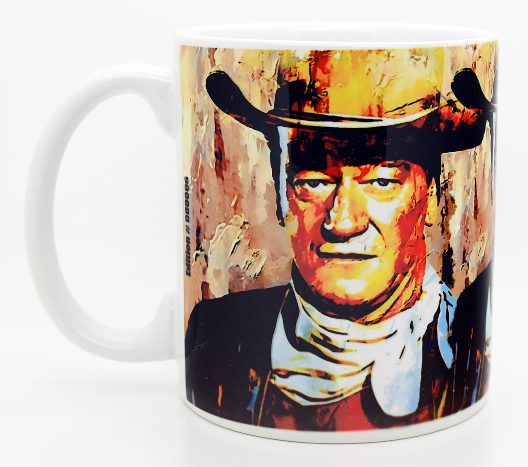 John Wayne Coffee Mug Hand Signed Cup gallant Duke by Mark Lewis Art ...