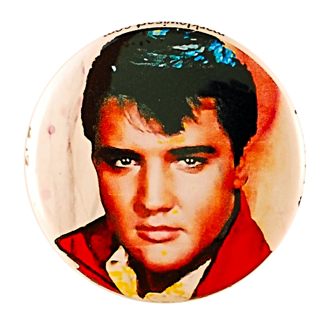 Elvis Presley Pin pinback button by Mark Lewis Art. eo | Etsy