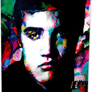 Elvis Presley Wall Art Print on Aluminum signed by Mark Lewis - Vibrant Pop Art for Home Decor (Electric Elvis)