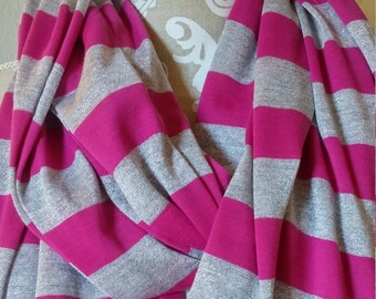 Vrouwen warme Infinity sjaal, vrouwen sjaals, warme sjaal, sjaals, winter sjaal, roze en grijze sjaal met zilver metallic, cadeau voor haar
