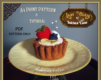 Mini Fruit Tart Pin Cushion SEWING PATTERN & Tutorial PDF Instant Download - Lady St. Clair of Inkblot Lane
