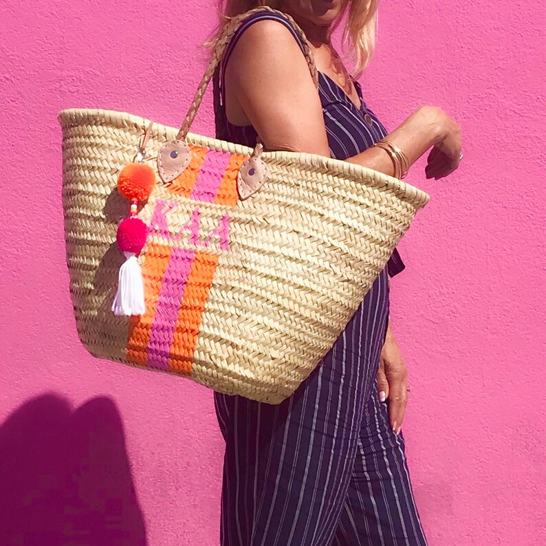 Straw Tote Bag Personalized Small Straw Purse Monogrammed Etsy