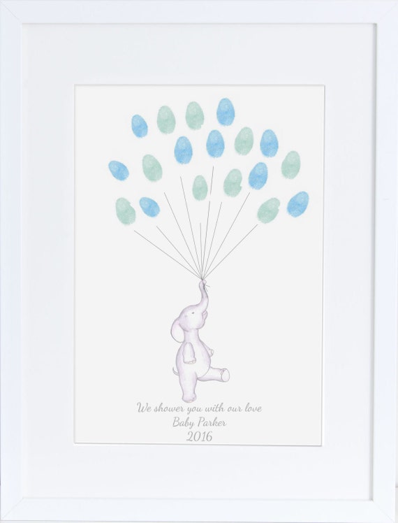 Some Bunny to Love: Fingerprint Balloon, Baby Shower Ideas, Thumbprint  Guest Book, Unique Nursery Decor -  UK