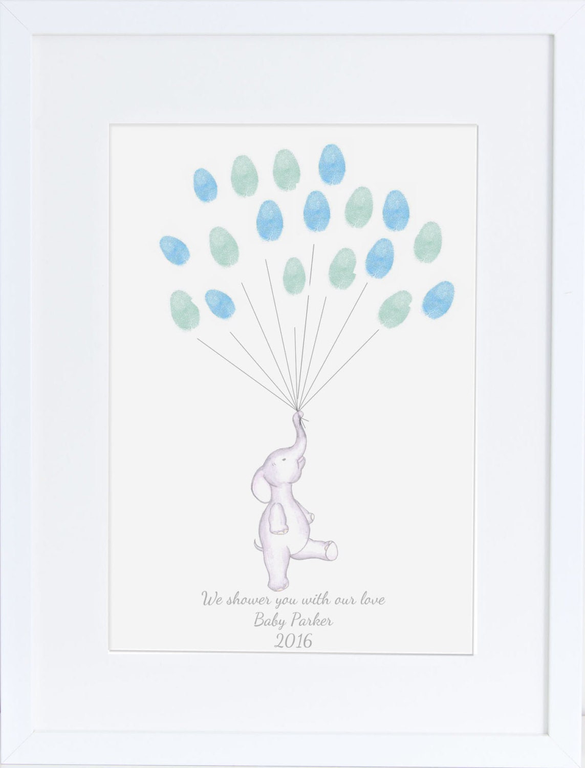 INSTANT DOWNLOAD Baby Shower Guest Book, Keepsake Art, Elephant