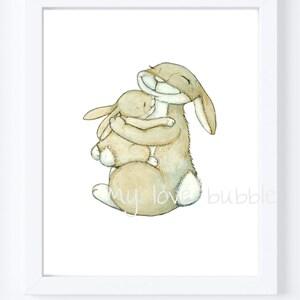 Hase Kinderzimmer Kunstdruck | SOFORTIGER DOWNLOAD | Kinderzimmer Illustration | Waldtier Kinderzimmer Dekor | Kaninchen Wand Kunst | Geschenk für Baby
