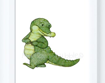 Crocodile nursery art print - alligator print - baby art - jungle animal nursery - animal nursery decor - instant download