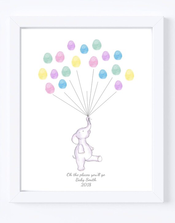 Giraffe Frame option Finger print Adoption Shower Personalised Balloons