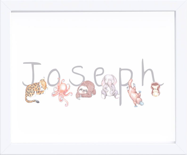 Nursery art Childrens name personalised baby print nursery | Etsy