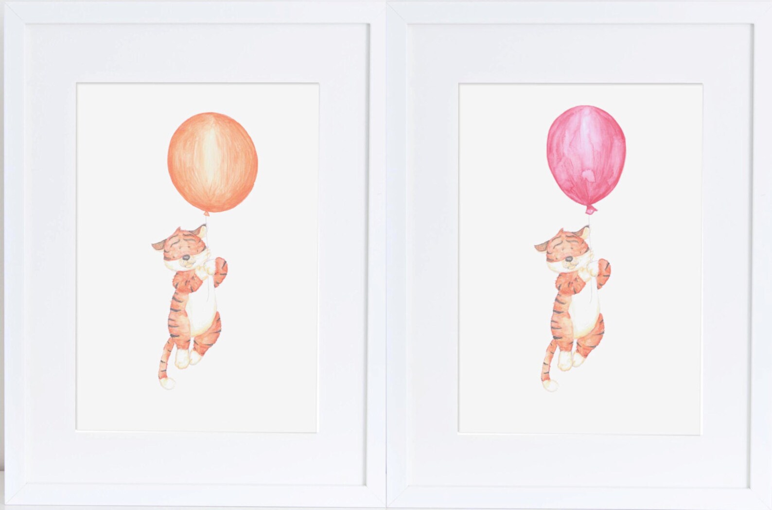 Nursery Art Tiger and balloon illustration childrens room Etsy