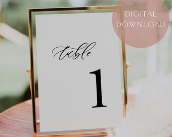 Table Numbers 1-30 | Printable Wedding Signs | Instant Download | Wedding Reception Decor | Modern Wedding Decor