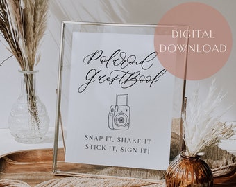 Polaroid Guest Book Sign | Printable Wedding Sign | Instant Download | Wedding Reception Decor | Modern Wedding Decor