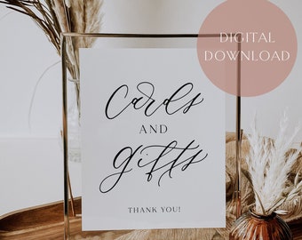 Cards and Gifts Sign | Printable Wedding Sign | Instant Download | Wedding Reception Decor | Modern Wedding Decor