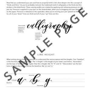 Brush Calligraphy Workbook // Brush Lettering Guide // PDF Download // Digital Download Only image 2