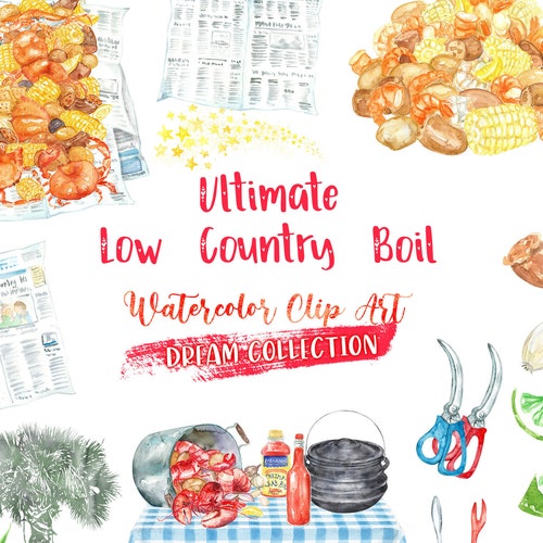 Ultimate Low Country Boil Watercolor Clip Art Dream Collection | Etsy