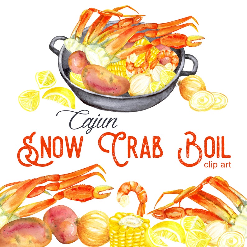 Cajun Crab Boil Clipart digital printable clipart 300 dpi | Etsy