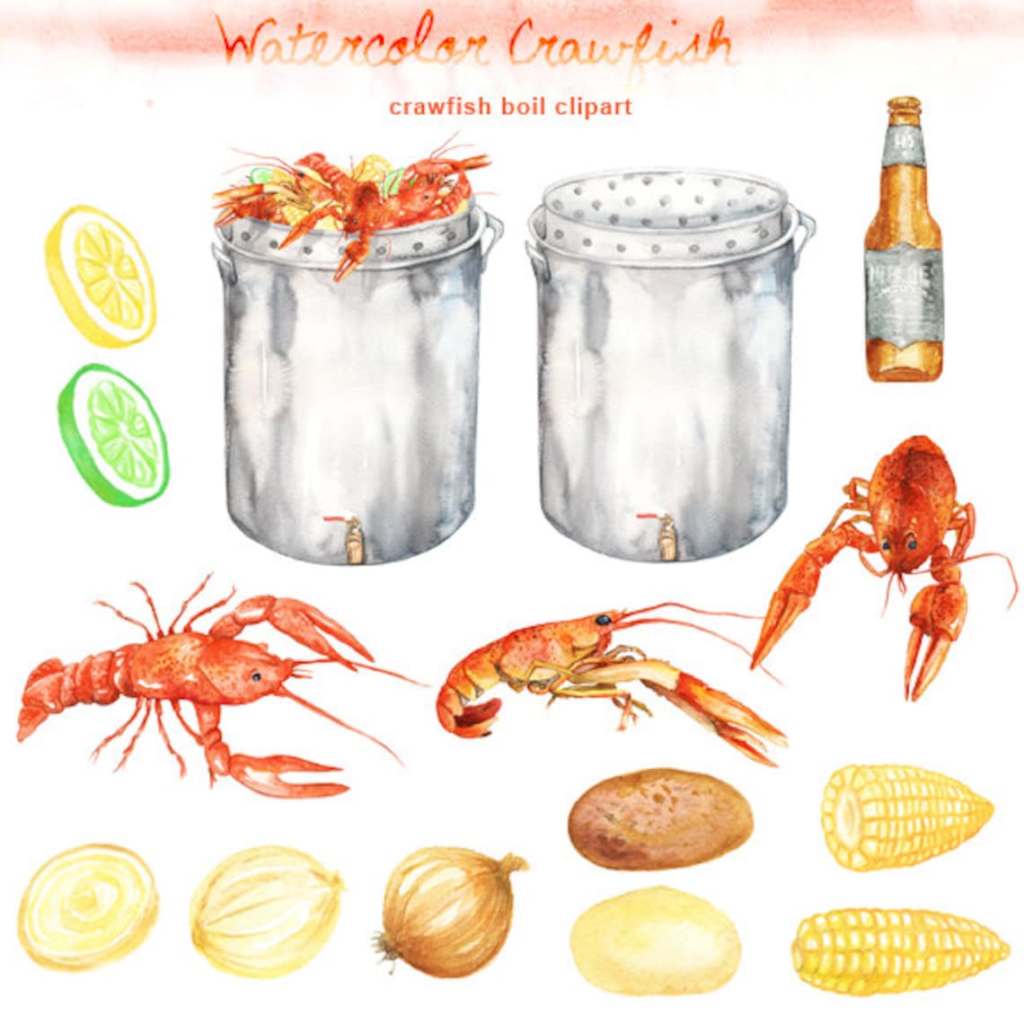 watercolor-crawfish-boil-clipart-digital-printable-clipart-etsy