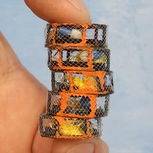 Miniature Crab Pot Stacks in 1:48 scale, O-scale Dungeness pots, fishing scene