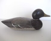 Antique Vintage Hand Carved Mallard Duck, Mallard Decoy, Duck Decoy, Hand Carved Wooden, Millard Decoy, Male Mallard Duck Decoy