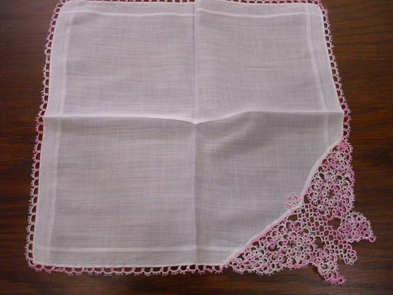 Three Vintage Linen Handkerchiefs, Hankie Lot, Ta… - image 2
