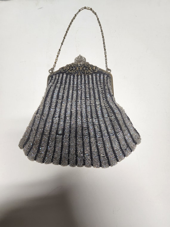 Vintage Swag Beaded Purse, Beaded Handbag, Beaded… - image 1