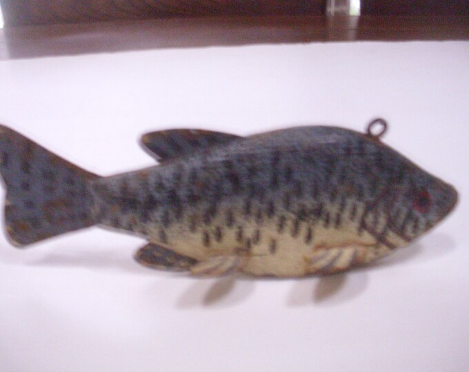 Antique/vintage Hand Carved Fish Decoys, Tin and Wood, Hand Painted