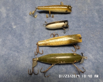 Lot of 4 Vintage  Fishing Lure, CCB Co. Darter Lures,  Fisherman Gift
